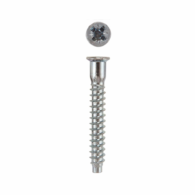 Confirmat Cabinet Connector Screws - Pozi-Drive - Flat Head - Zinc - 100 Piece - Diameter:5 mm - Length:40 mm